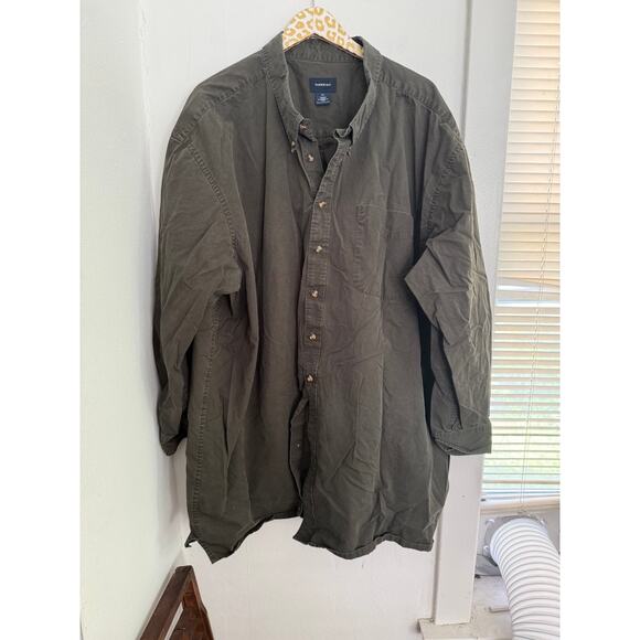 HARBOR BAY Men's Green Cotton Button Front Work Shirt | Size 5X - Picture 1 of 4
